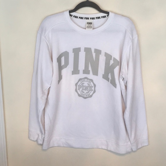 PINK Victoria's Secret Tops - PINK - White Sweatshirt